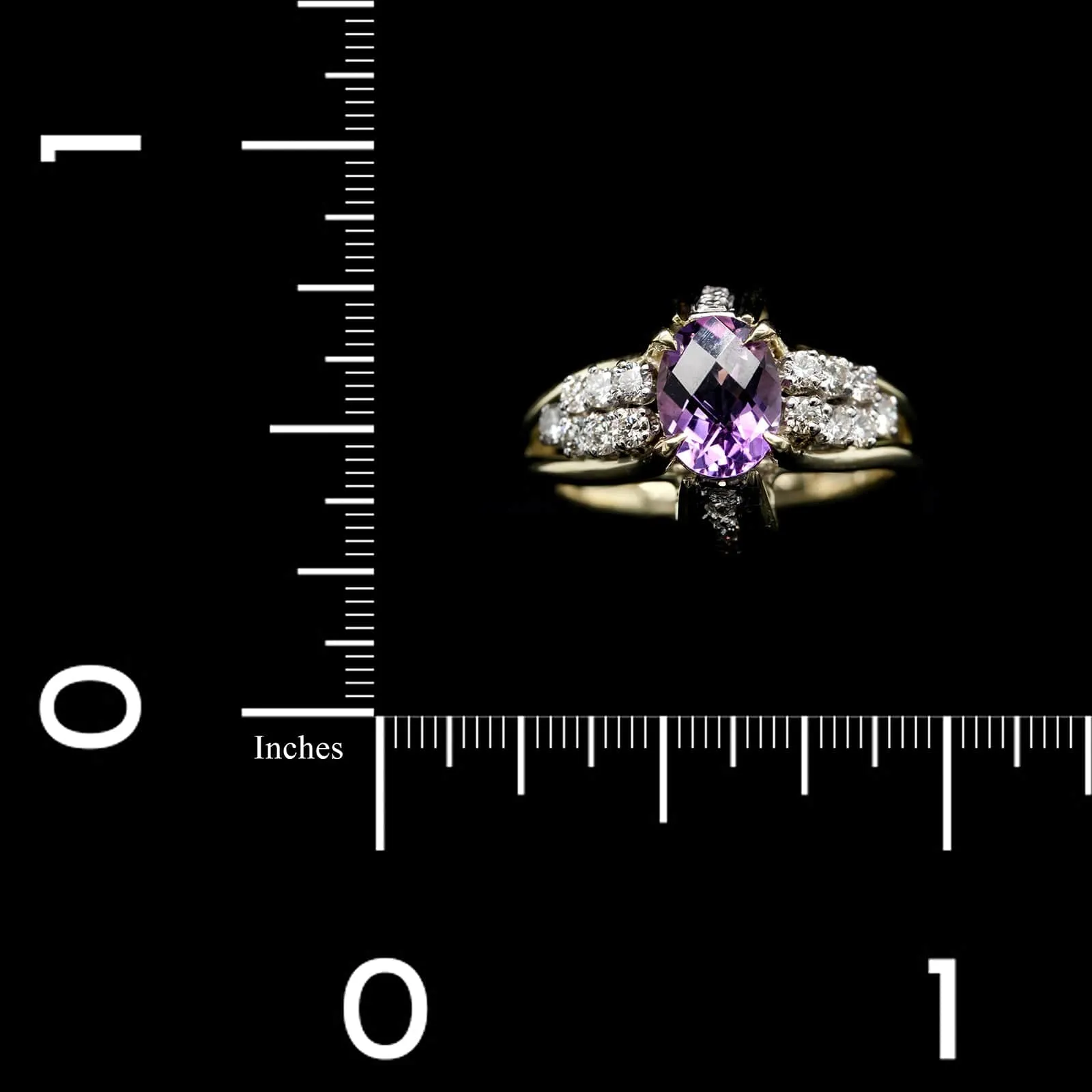 14K Two-tone Gold Estate Amethyst and Diamond Ring
