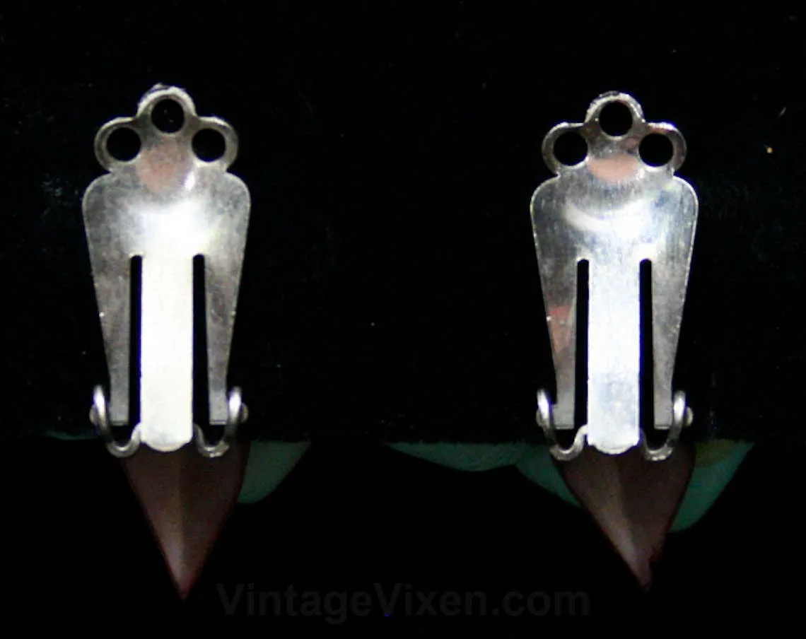 1950s Blue Dogwood Clips Earrings - Seashell Flowers - Spring Summer Resort Chic - Kitsch - Clip-On 50s Turquoise Sea Shell Art Jewelry