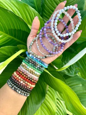 6mm Crystal Beaded Bracelets