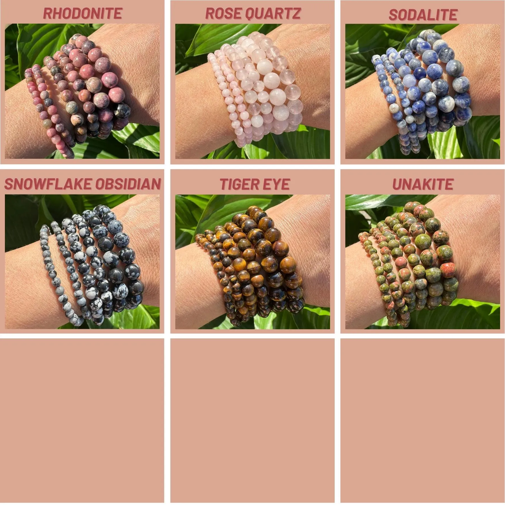 6mm Crystal Beaded Bracelets