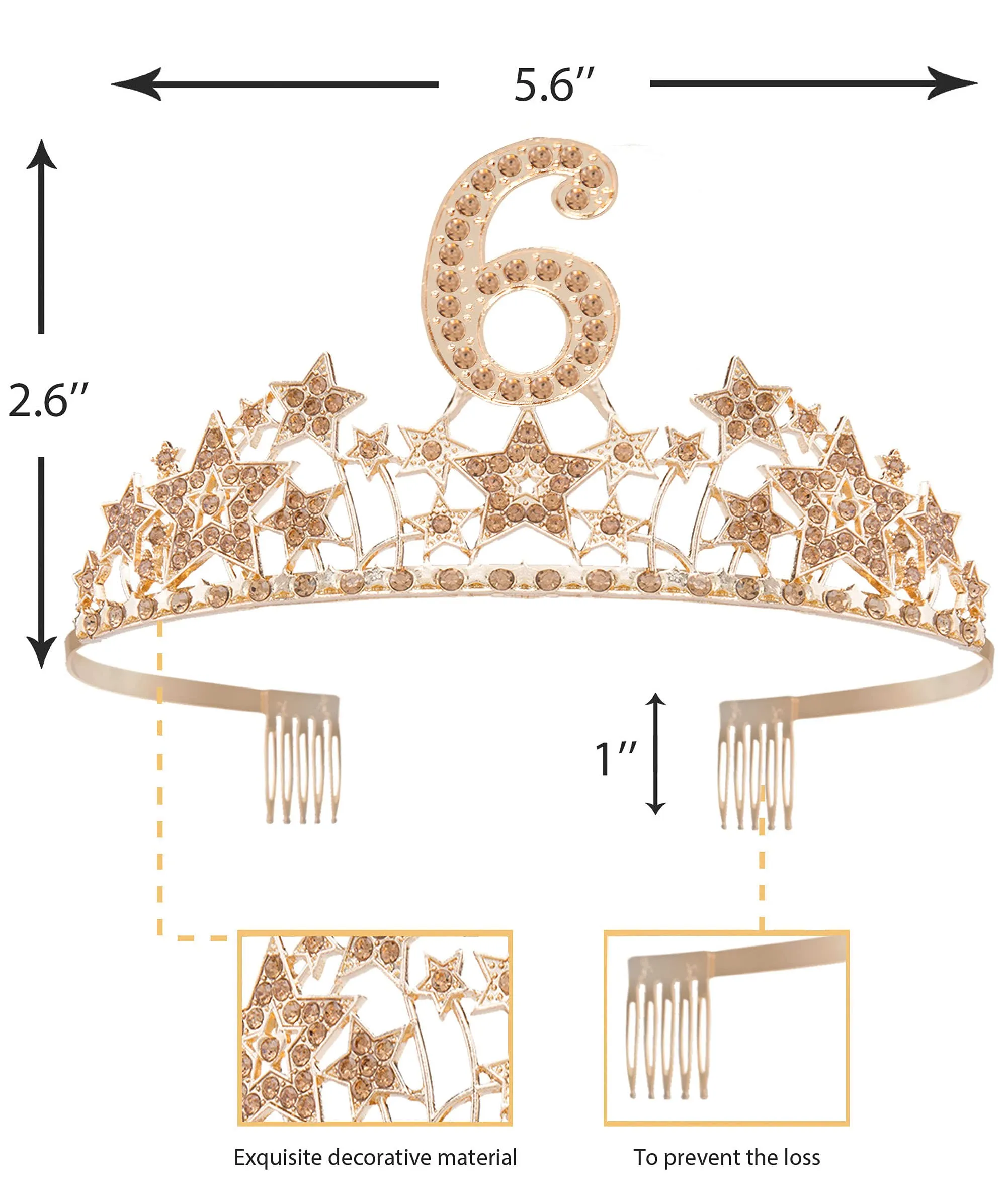 6th Birthday, 6th Birthday Decorations for Girls, 6th Birthday Girl, 6th Birthday Tiara