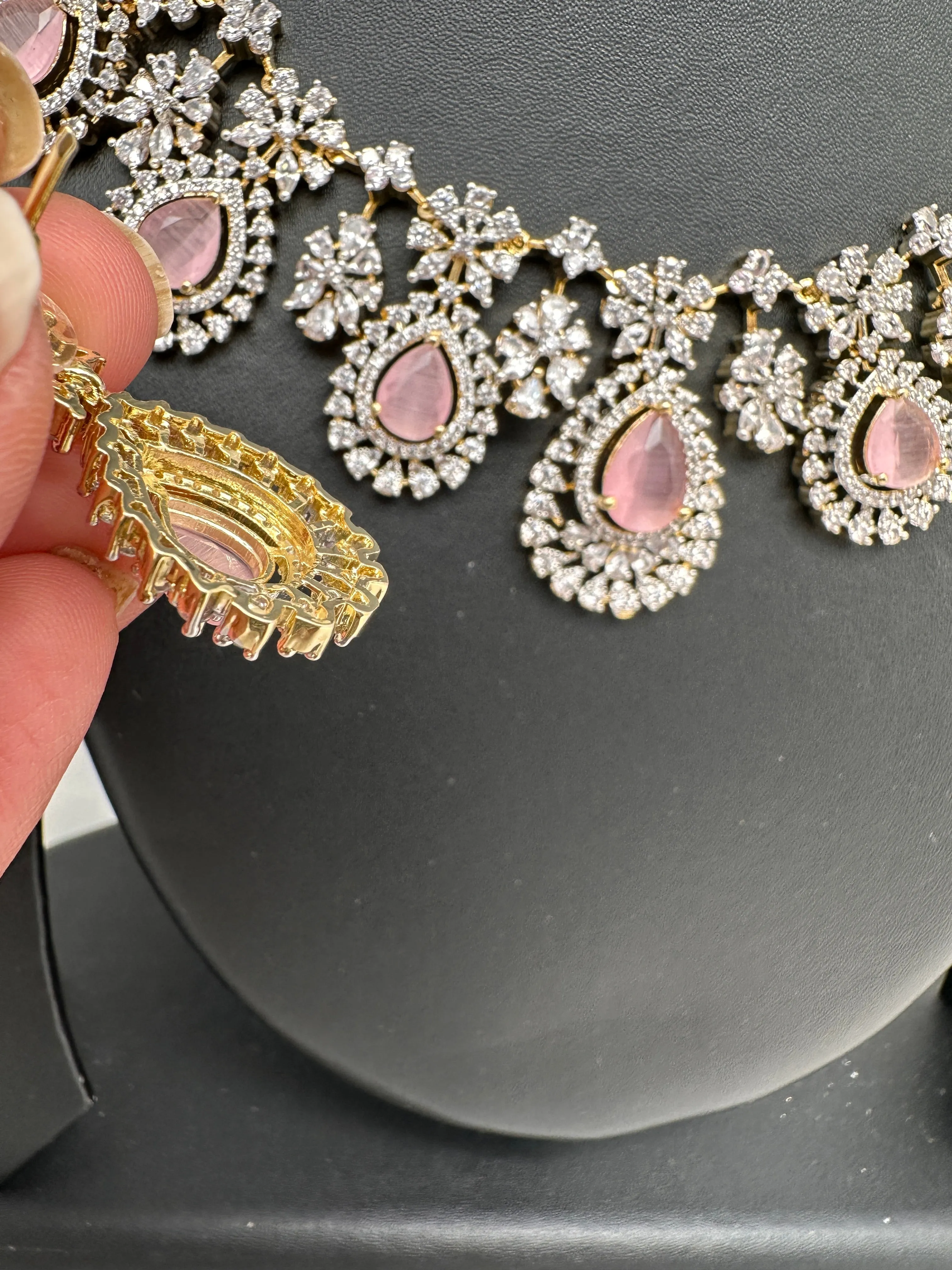 AD Color Stone Short Necklace