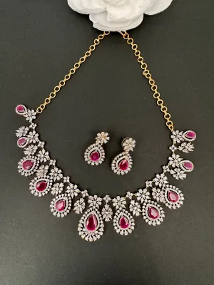 AD Color Stone Short Necklace