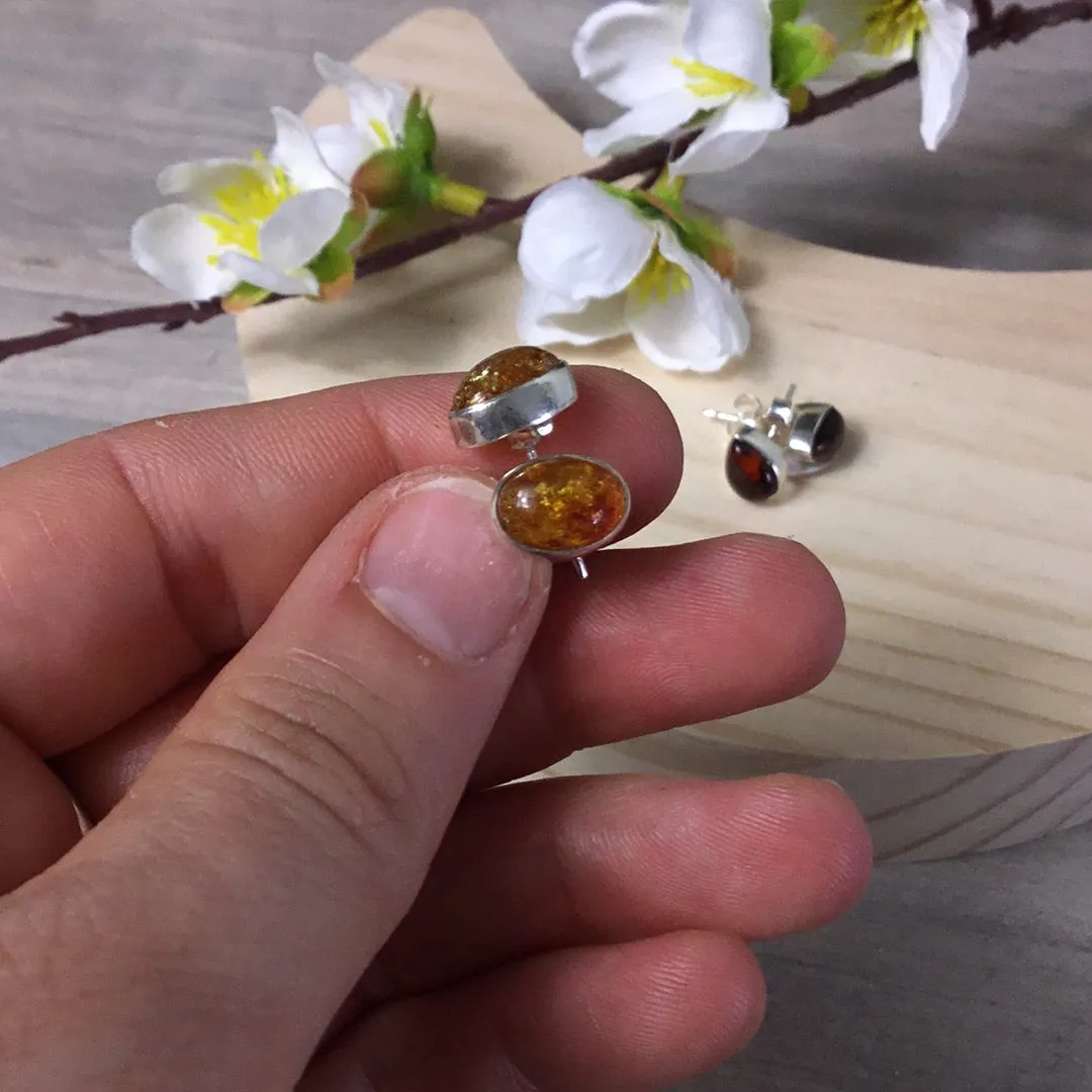 Amber 925 Sterling Studs