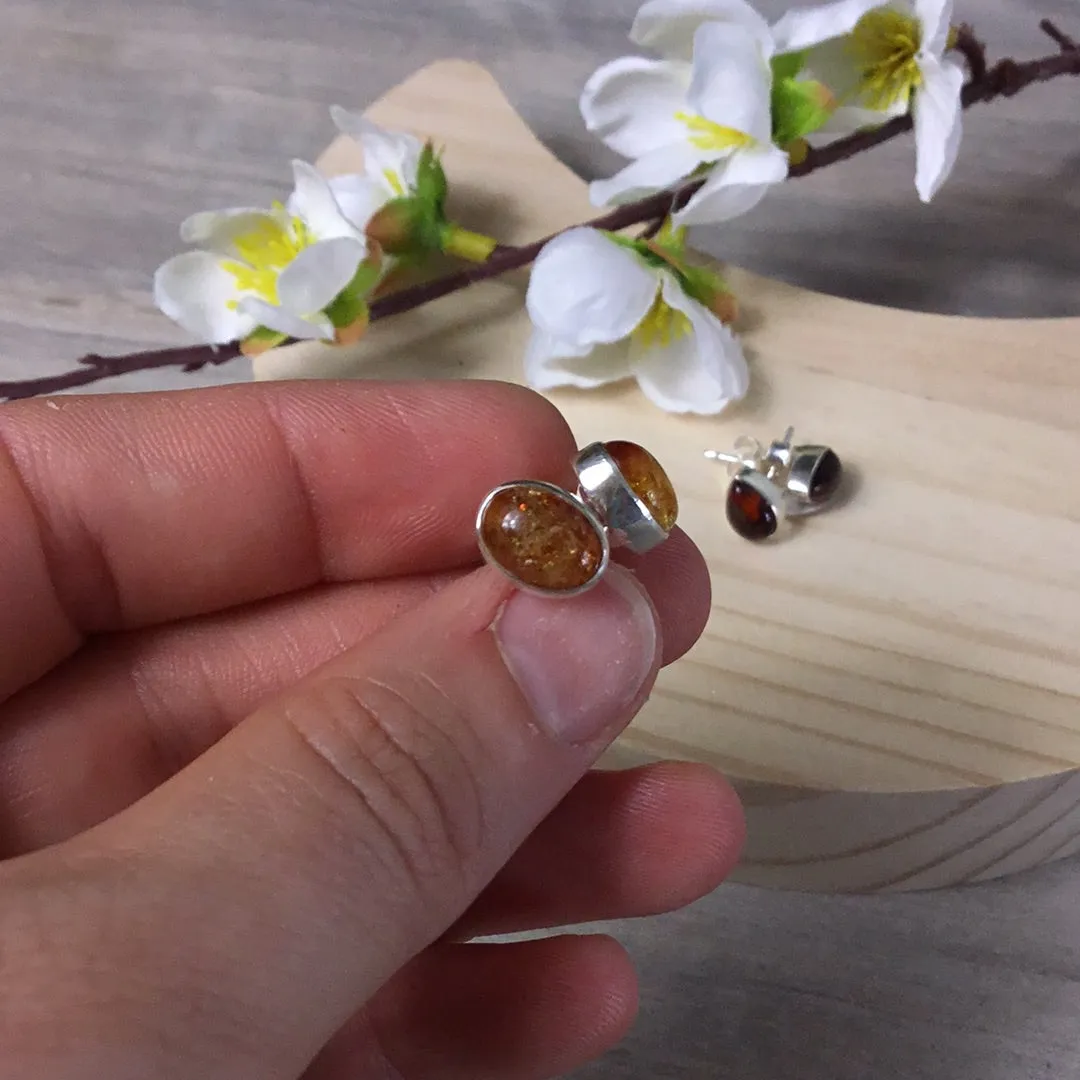 Amber 925 Sterling Studs