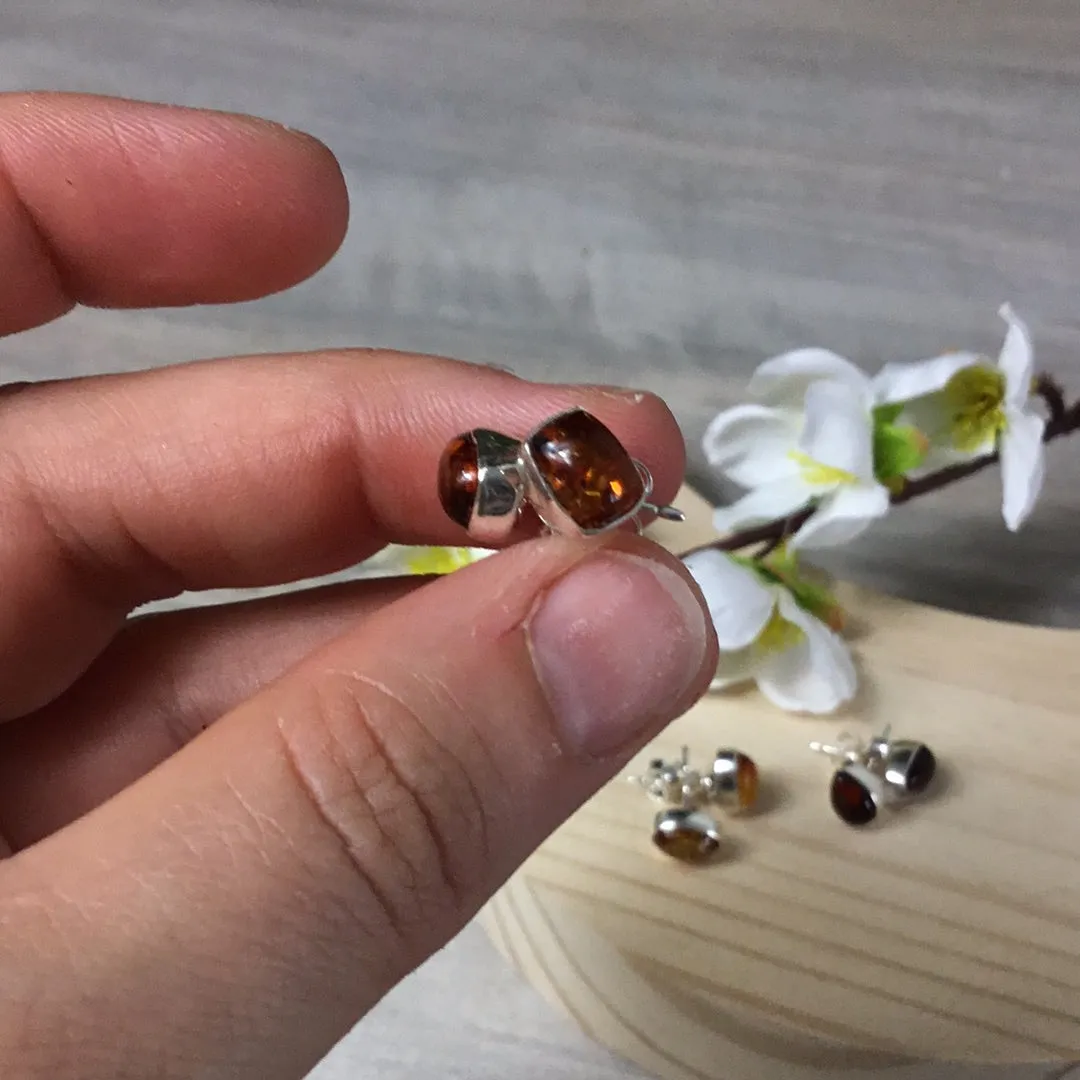 Amber 925 Sterling Studs