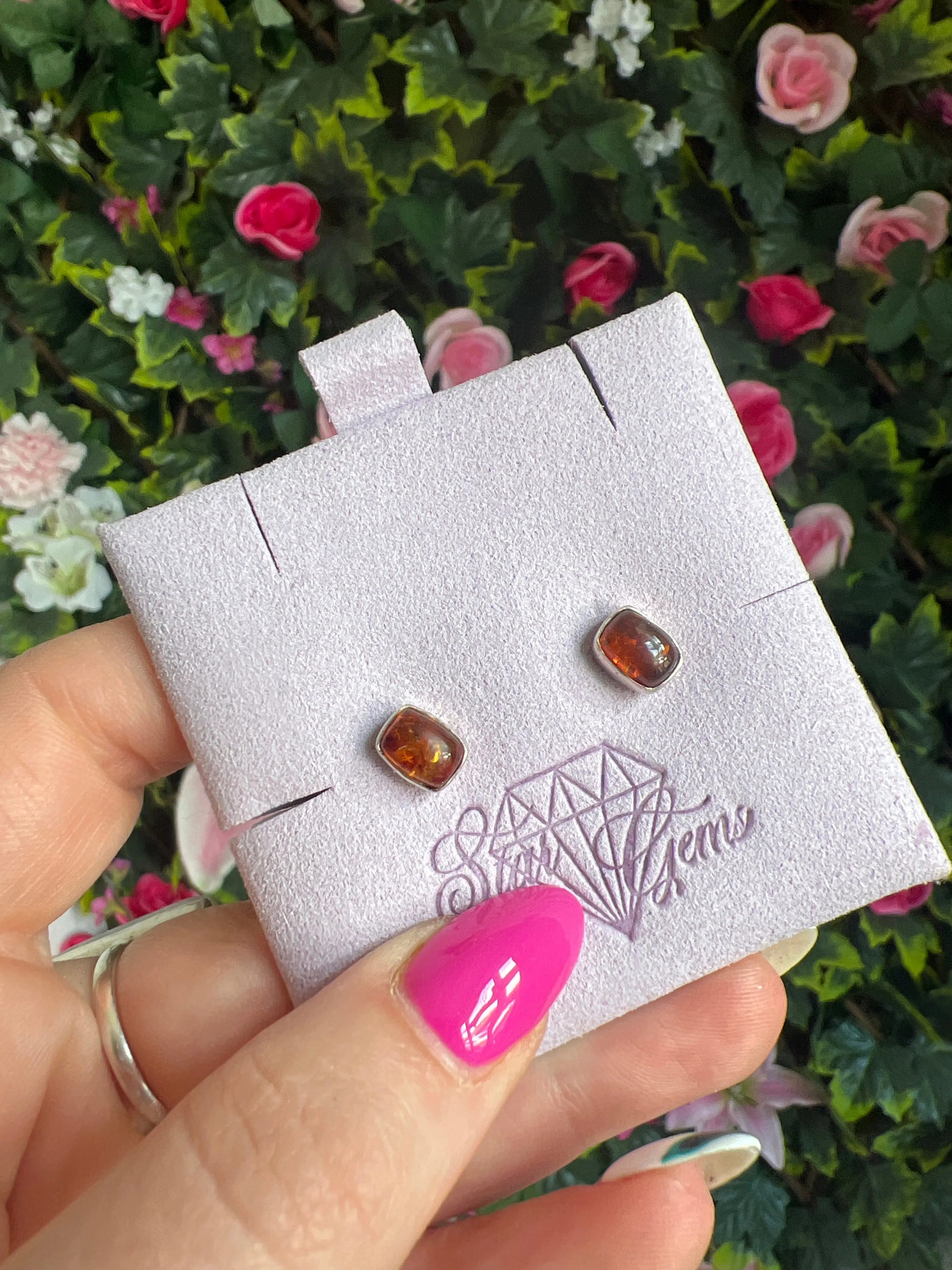 Amber 925 Sterling Studs