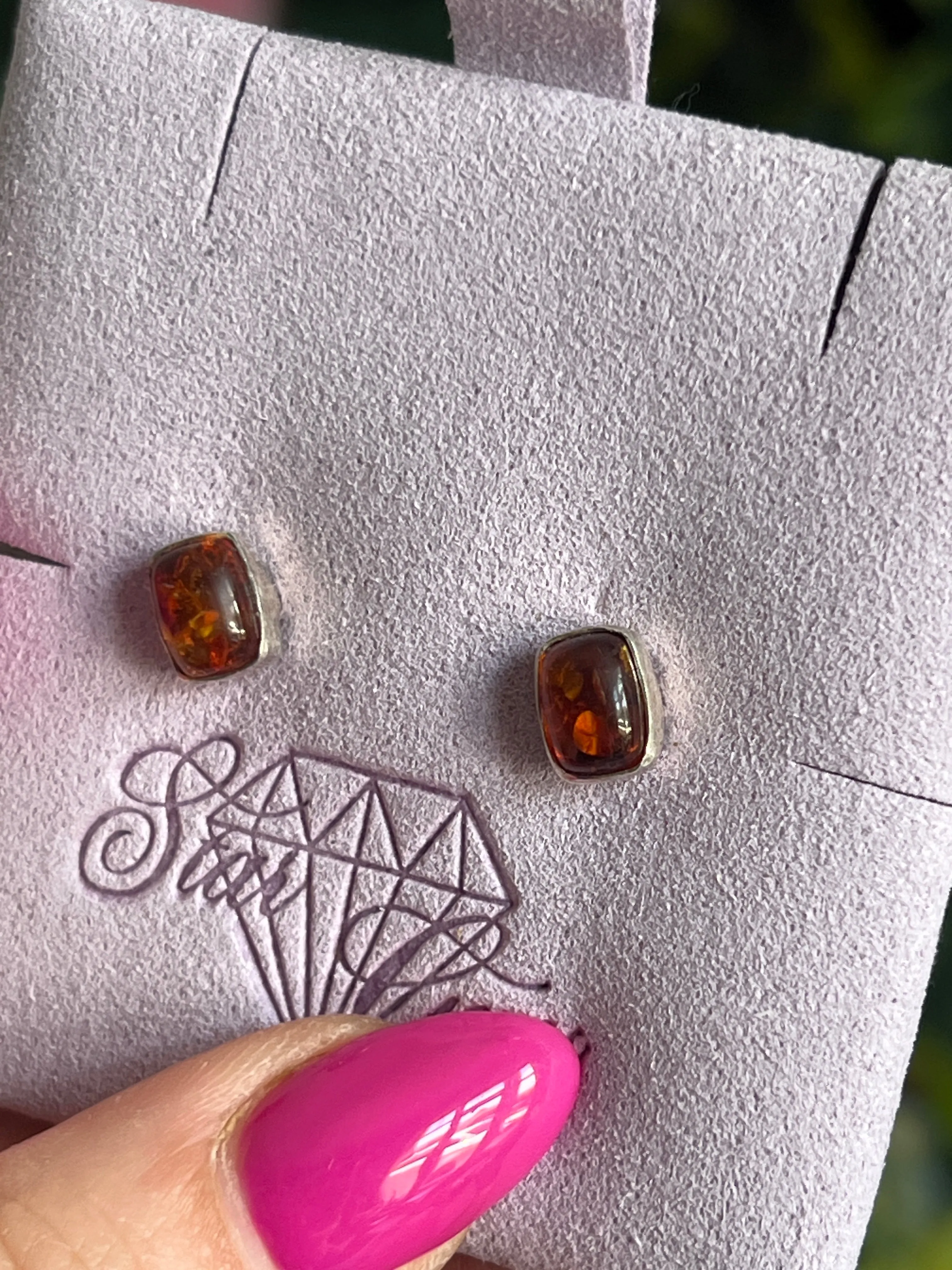 Amber 925 Sterling Studs