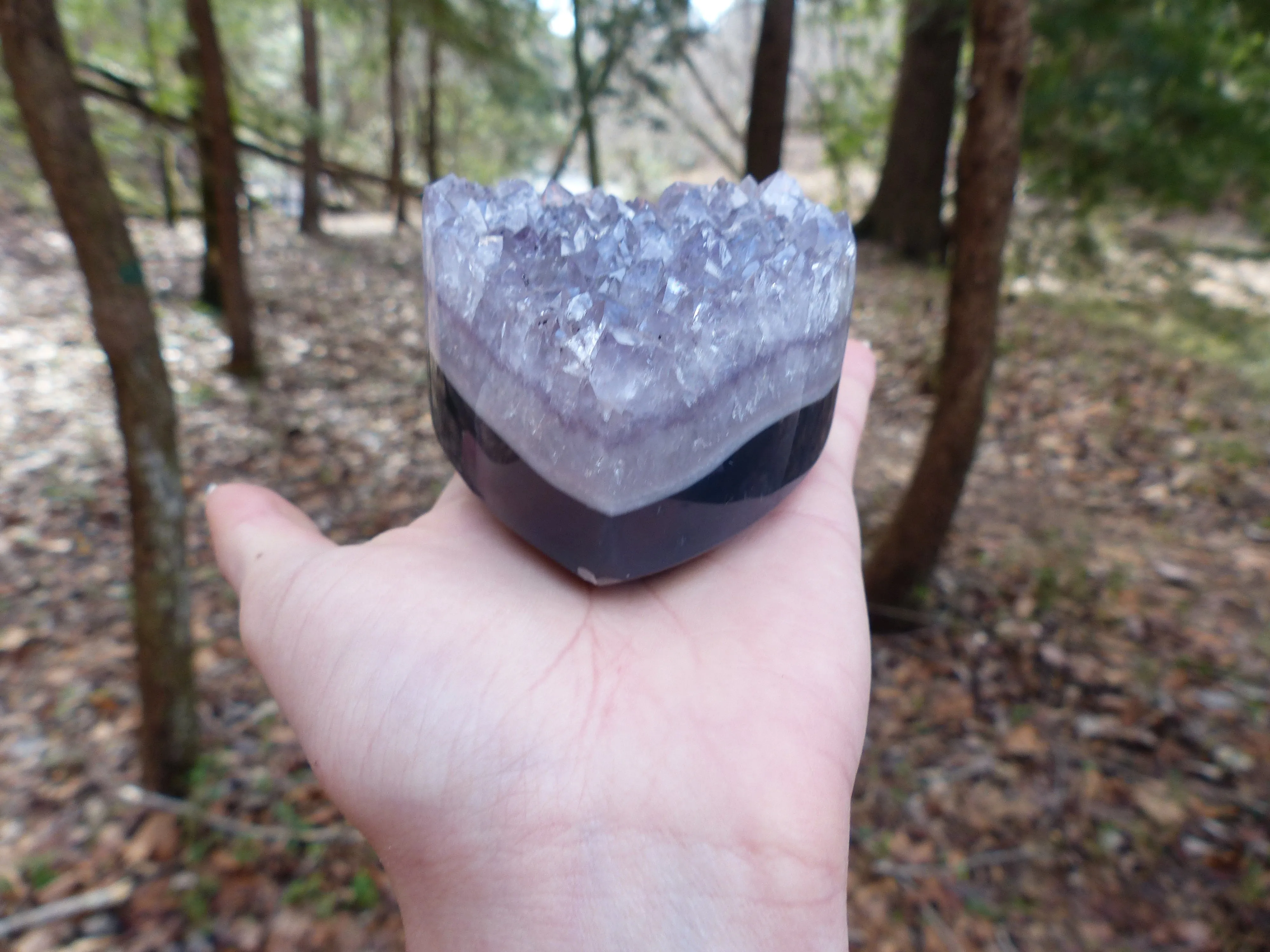 Amethyst Geode & Agate Heart (#2)