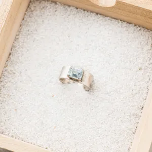 Aquamarine East-West Emerald-Cut Ring on Cigar Band