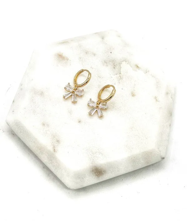 Bow Huggie Hoops
