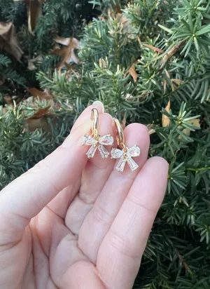 Bow Huggie Hoops