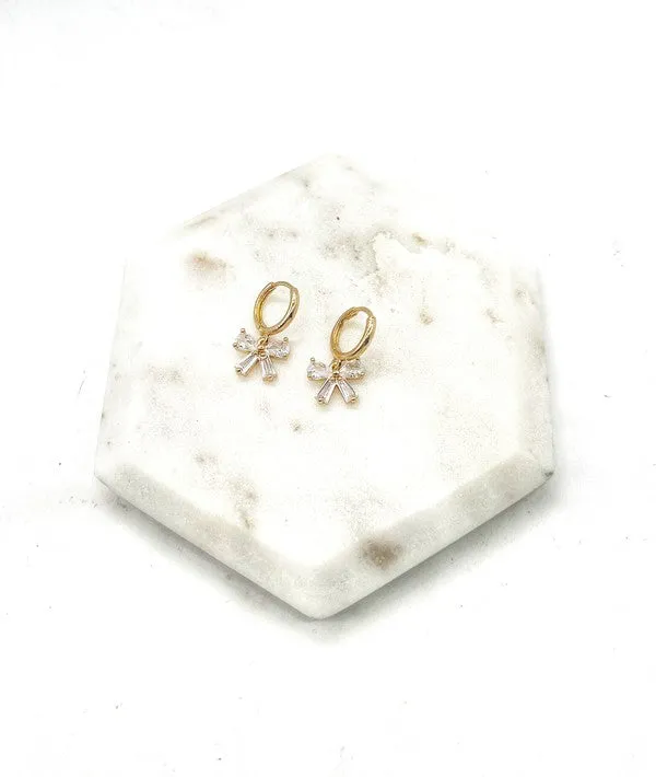 Bow Huggie Hoops