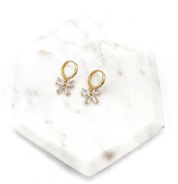Bow Huggie Hoops