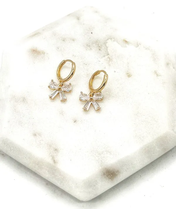 Bow Huggie Hoops