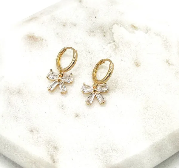 Bow Huggie Hoops