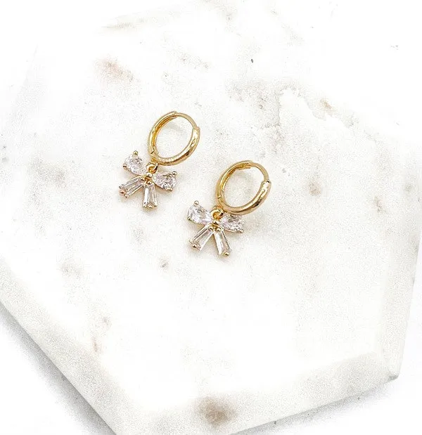 Bow Huggie Hoops