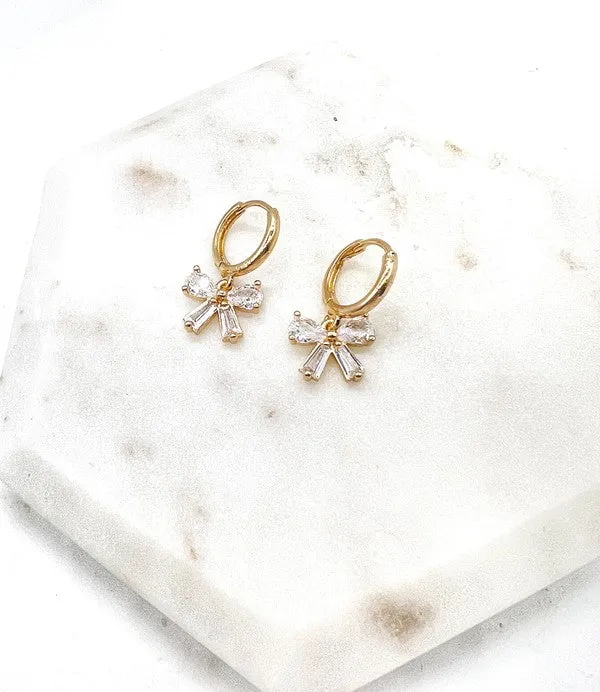 Bow Huggie Hoops