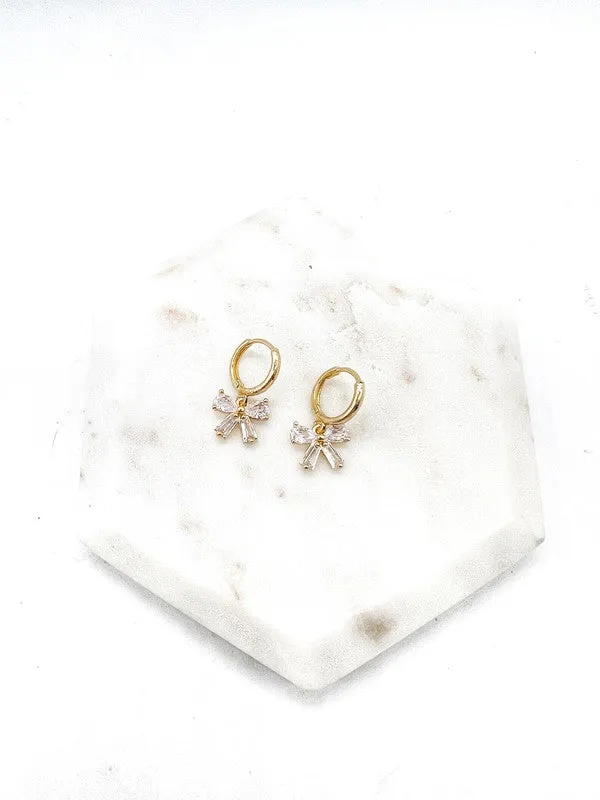 Bow Huggie Hoops