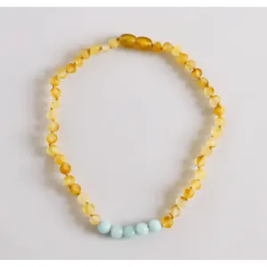 Canyonleaf Kids Raw Honey Amber   Amazonite Necklace