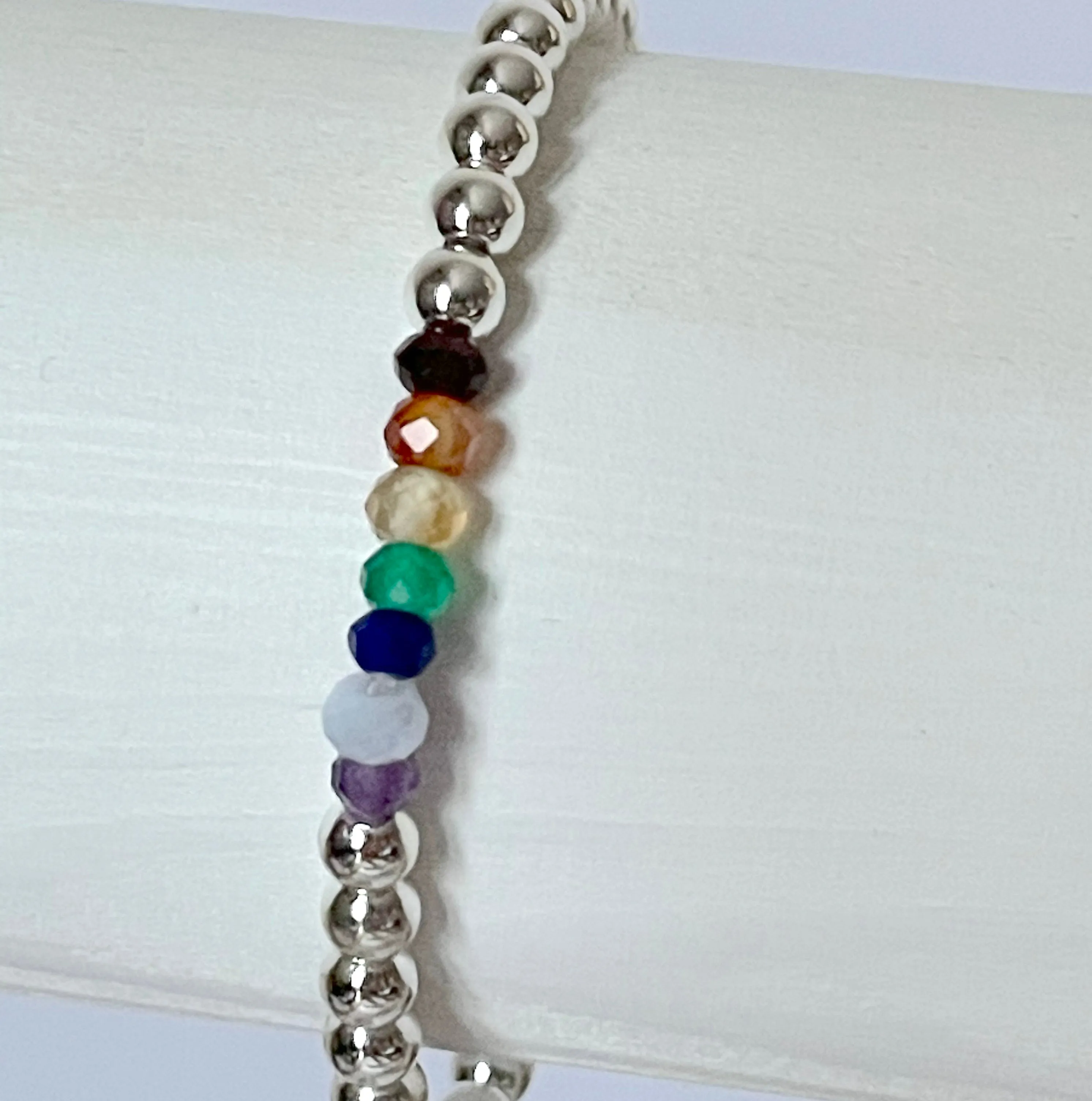 Chakra Hematine Beaded Bracelet - choice of three finishes