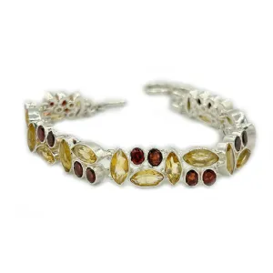 Citrine Garnet Gemstone Bracelet