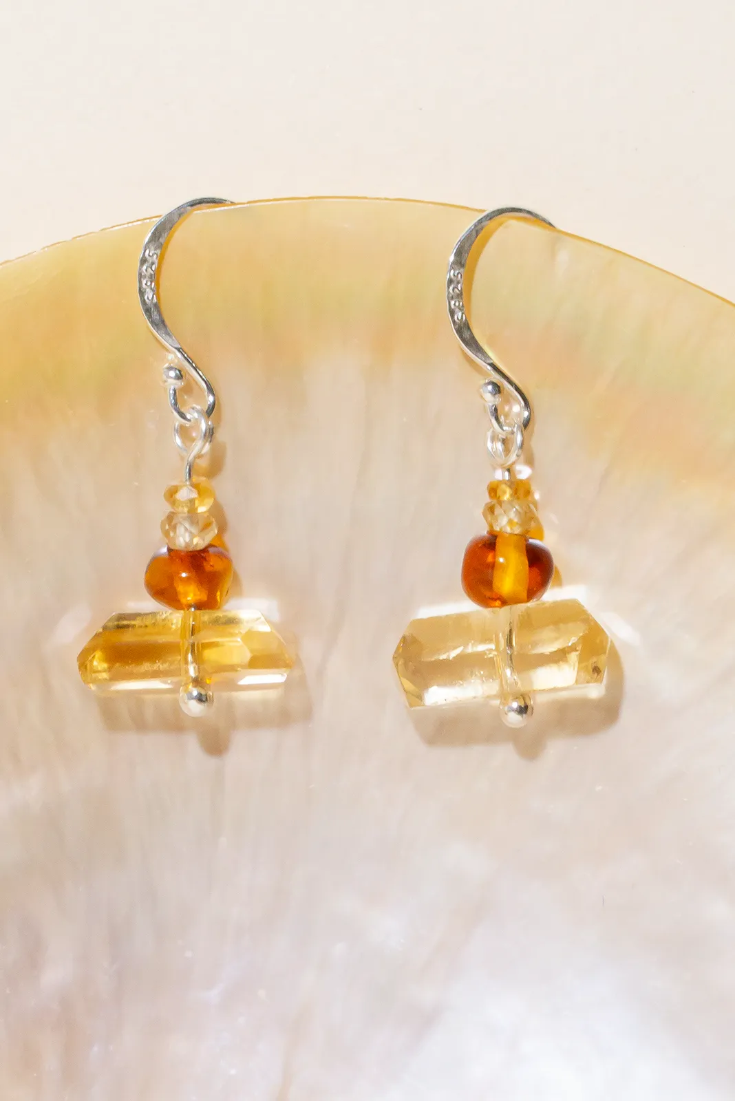 Citrine Honey Geo Earrings