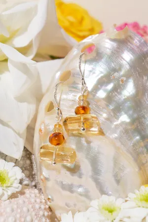 Citrine Honey Geo Earrings