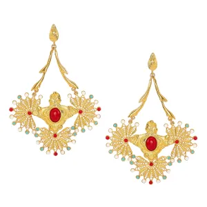 Cleopatra Rouge Chandelier Earrings