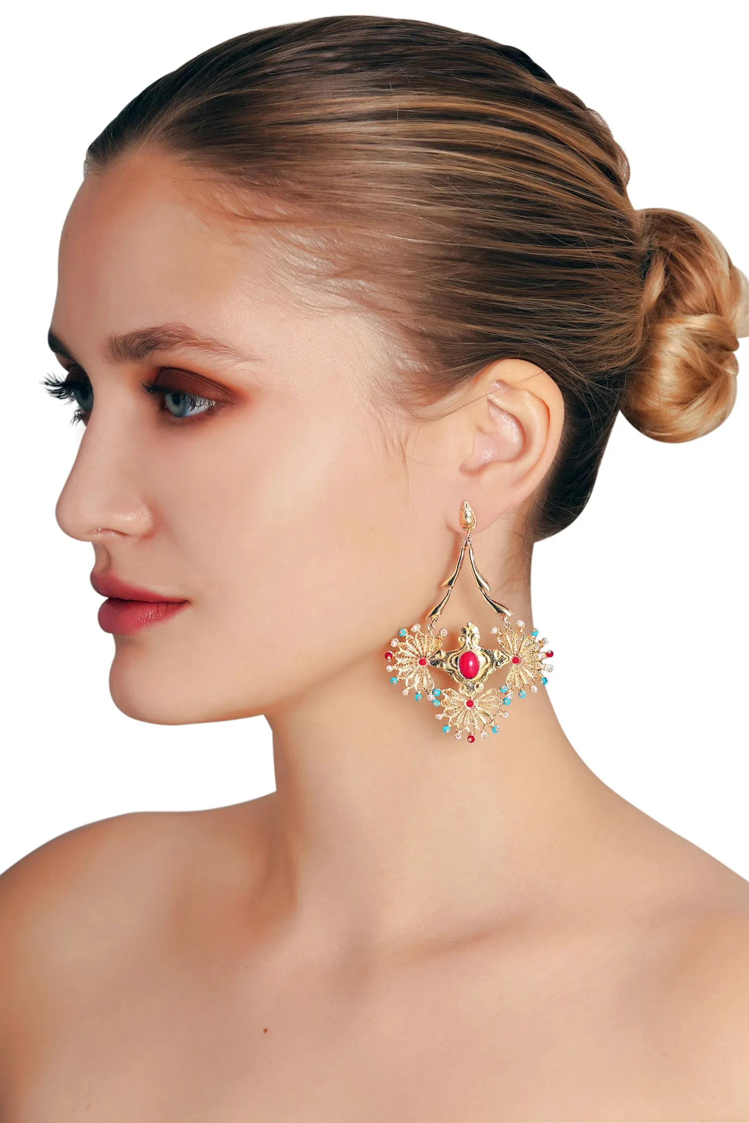 Cleopatra Rouge Chandelier Earrings