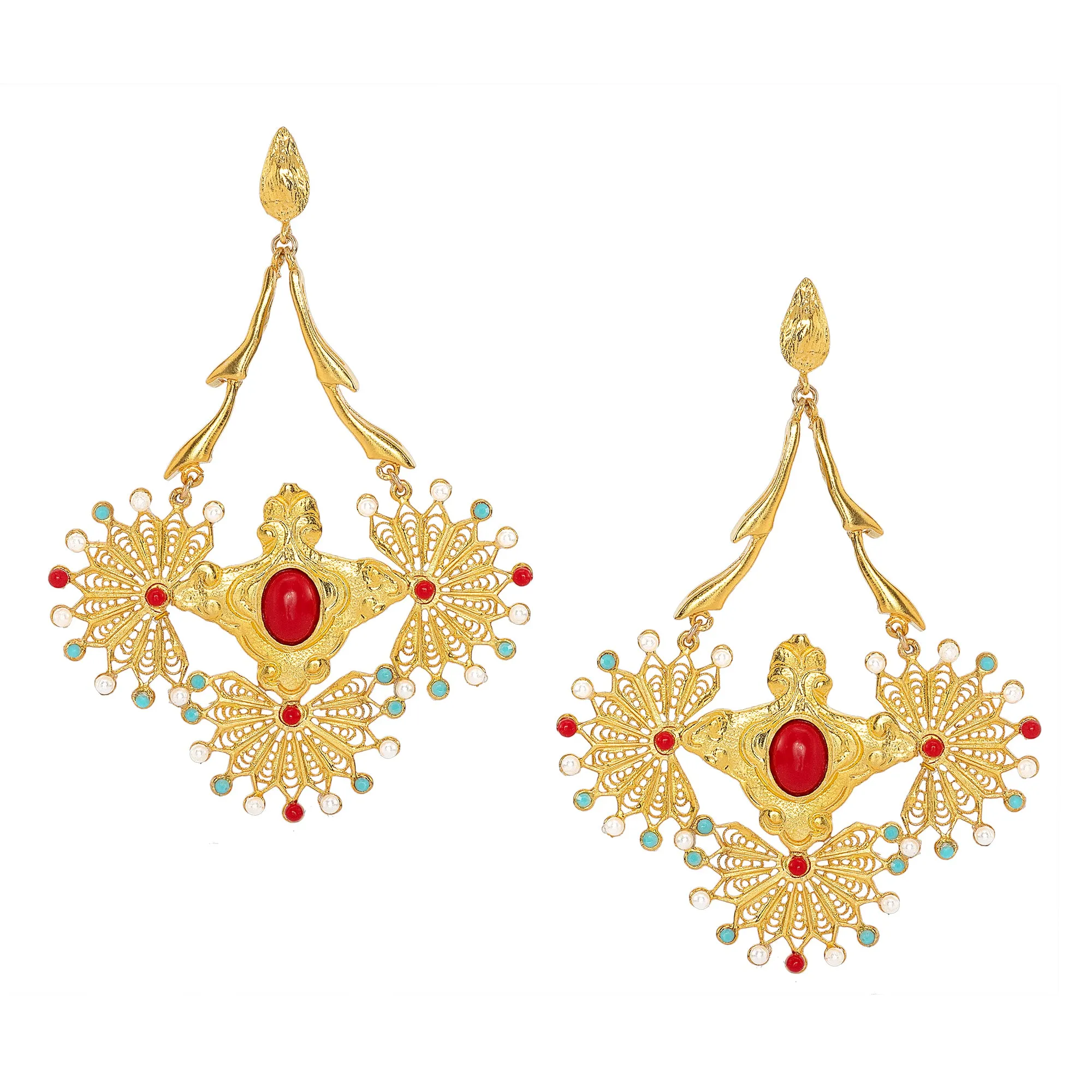 Cleopatra Rouge Chandelier Earrings