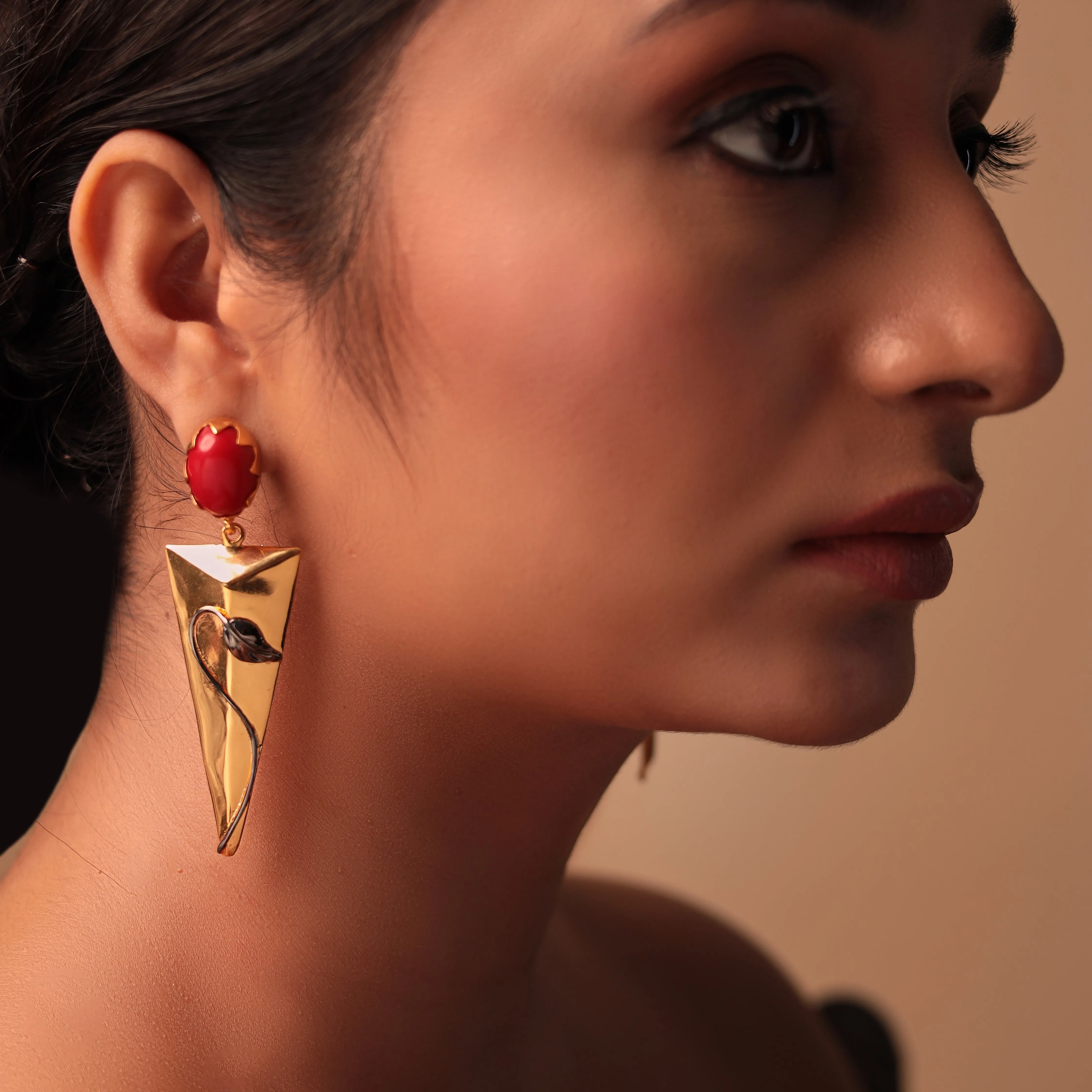 Coral Serpent Earrings