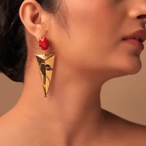 Coral Serpent Earrings