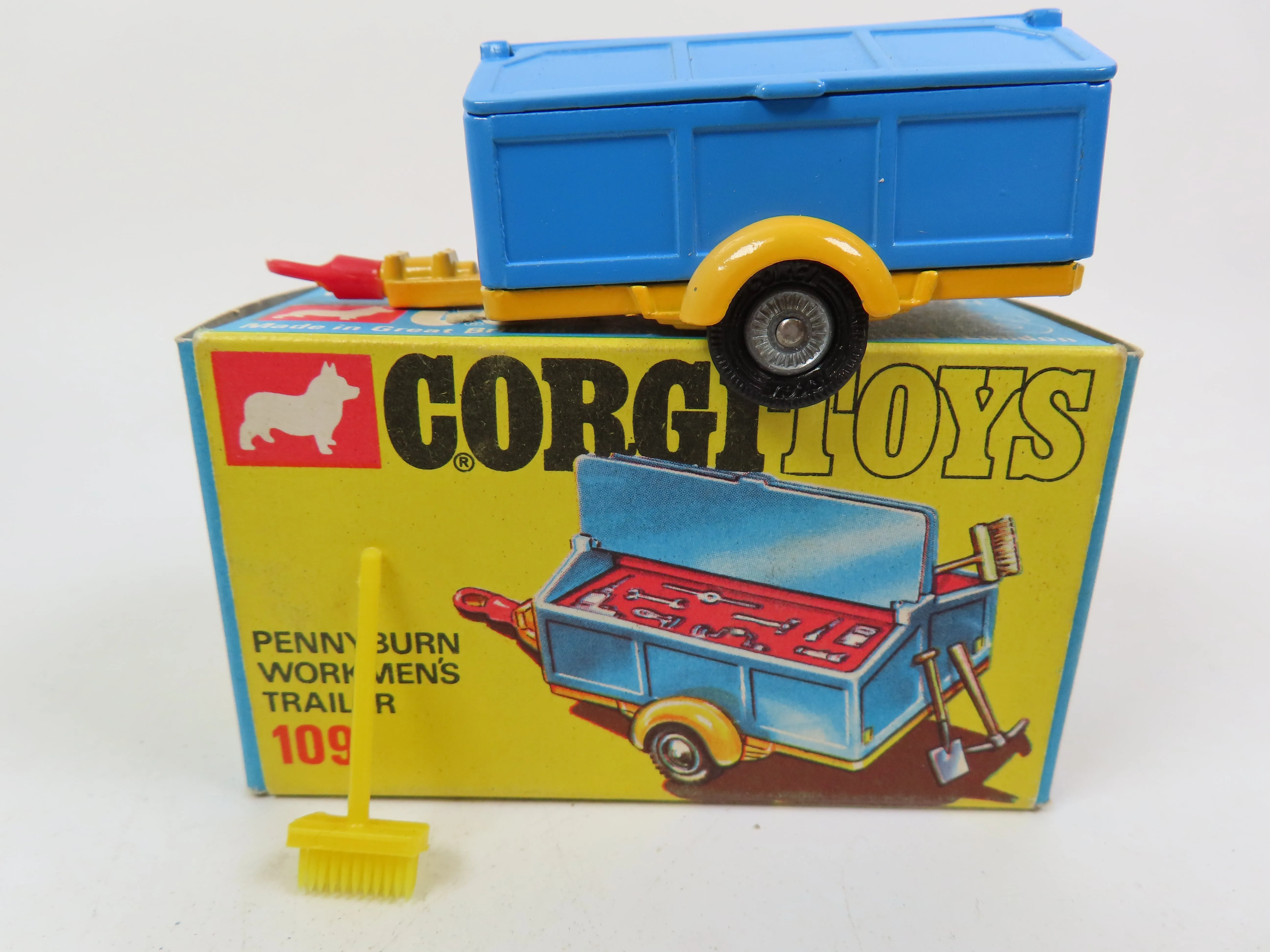 Corgi 109 - Pennyburn Workmen's Trailer - Blue/Yellow - Very Near Mint Boxed!