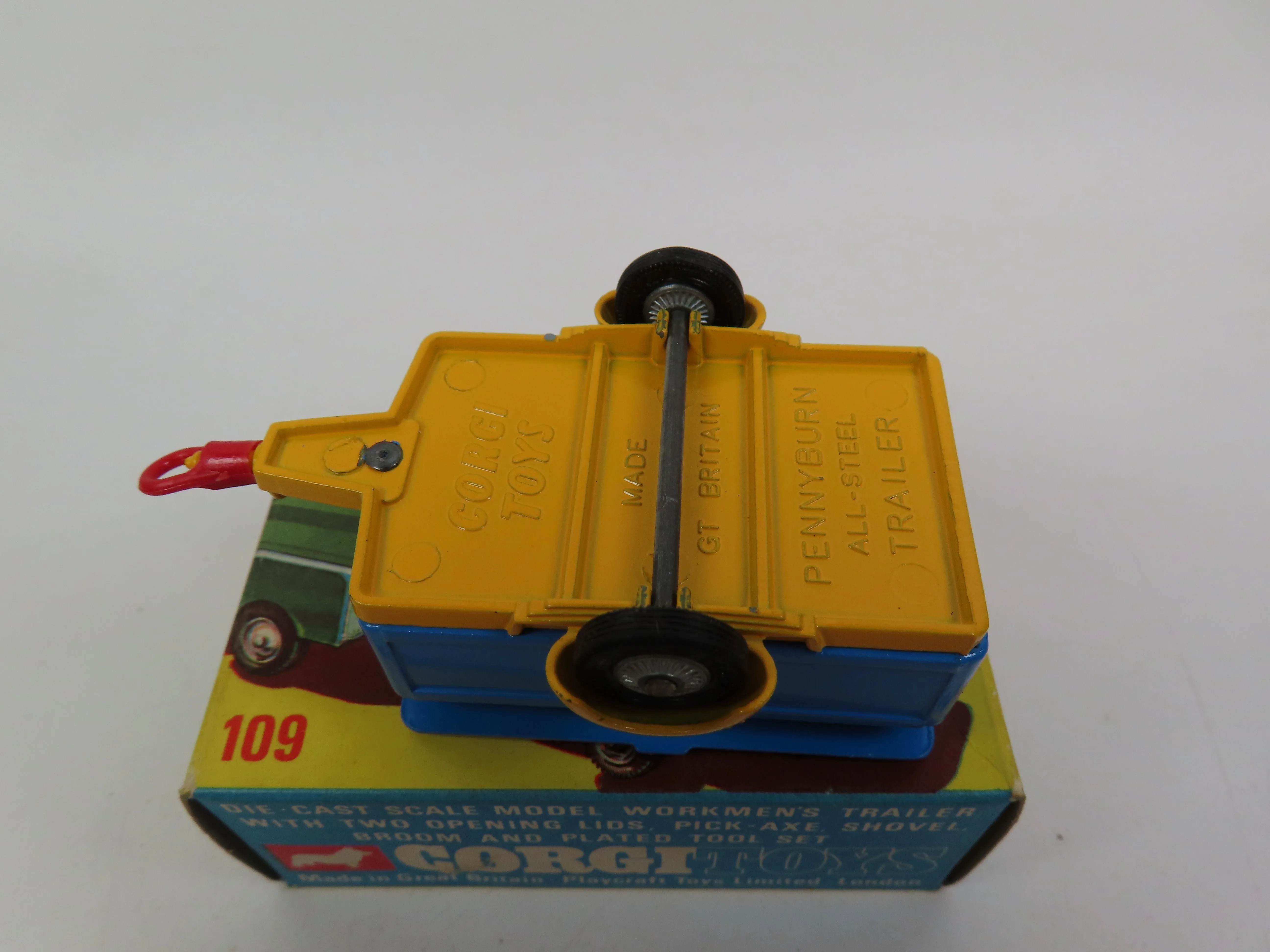 Corgi 109 - Pennyburn Workmen's Trailer - Blue/Yellow - Very Near Mint Boxed!