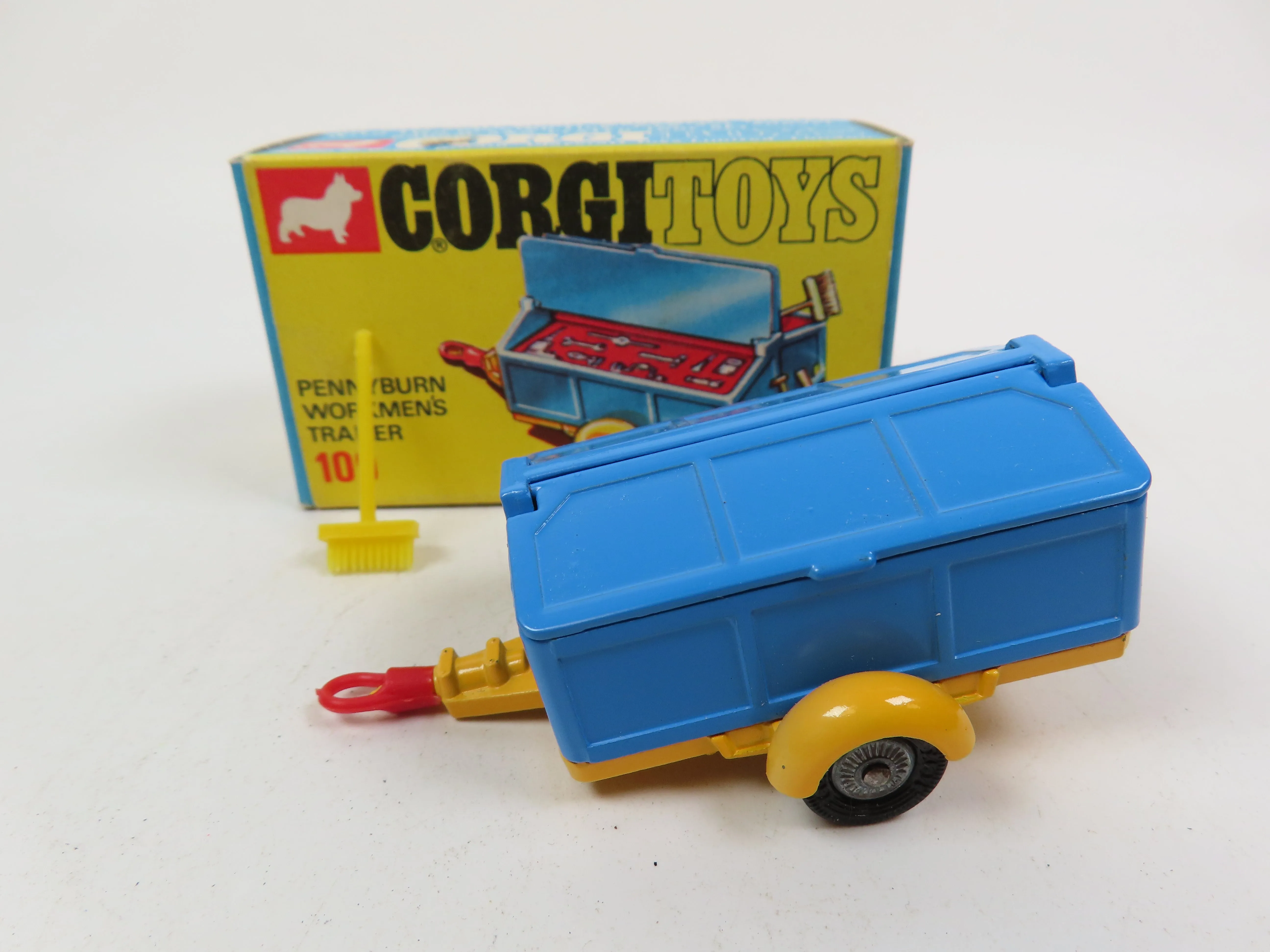 Corgi 109 - Pennyburn Workmen's Trailer - Blue/Yellow - Very Near Mint Boxed!