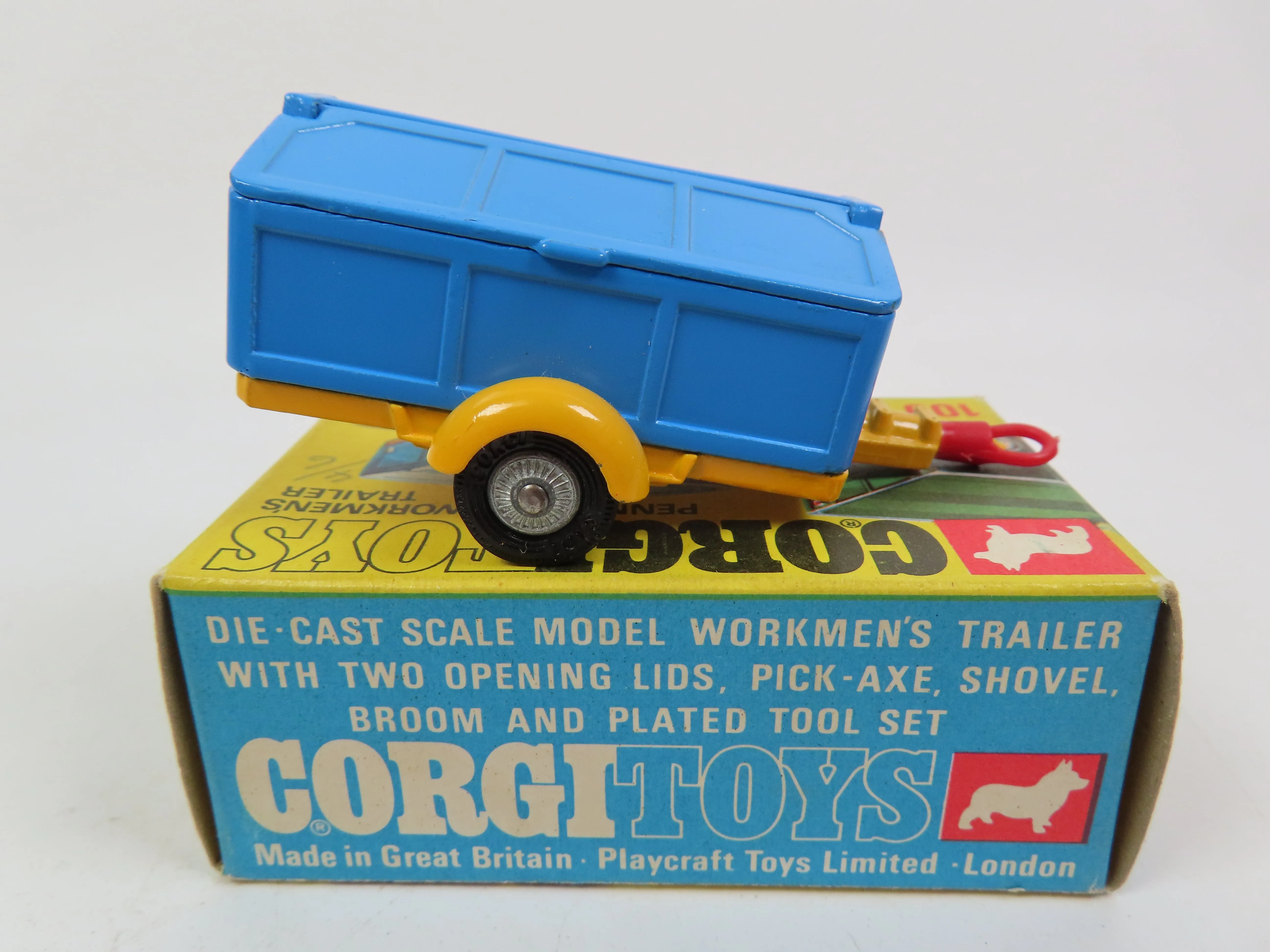 Corgi 109 - Pennyburn Workmen's Trailer - Blue/Yellow - Very Near Mint Boxed!