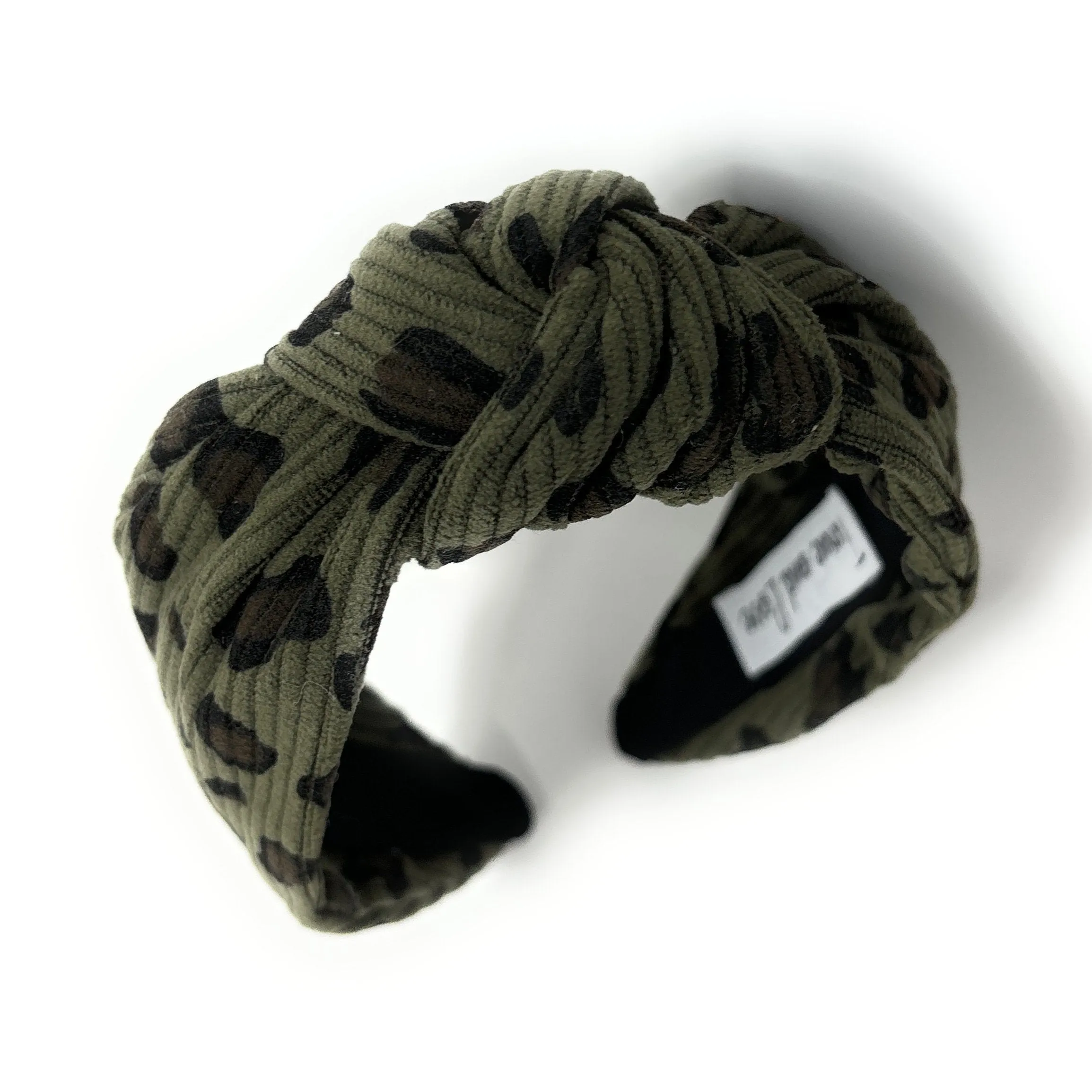 Dark Green Animal Print Knot Headband