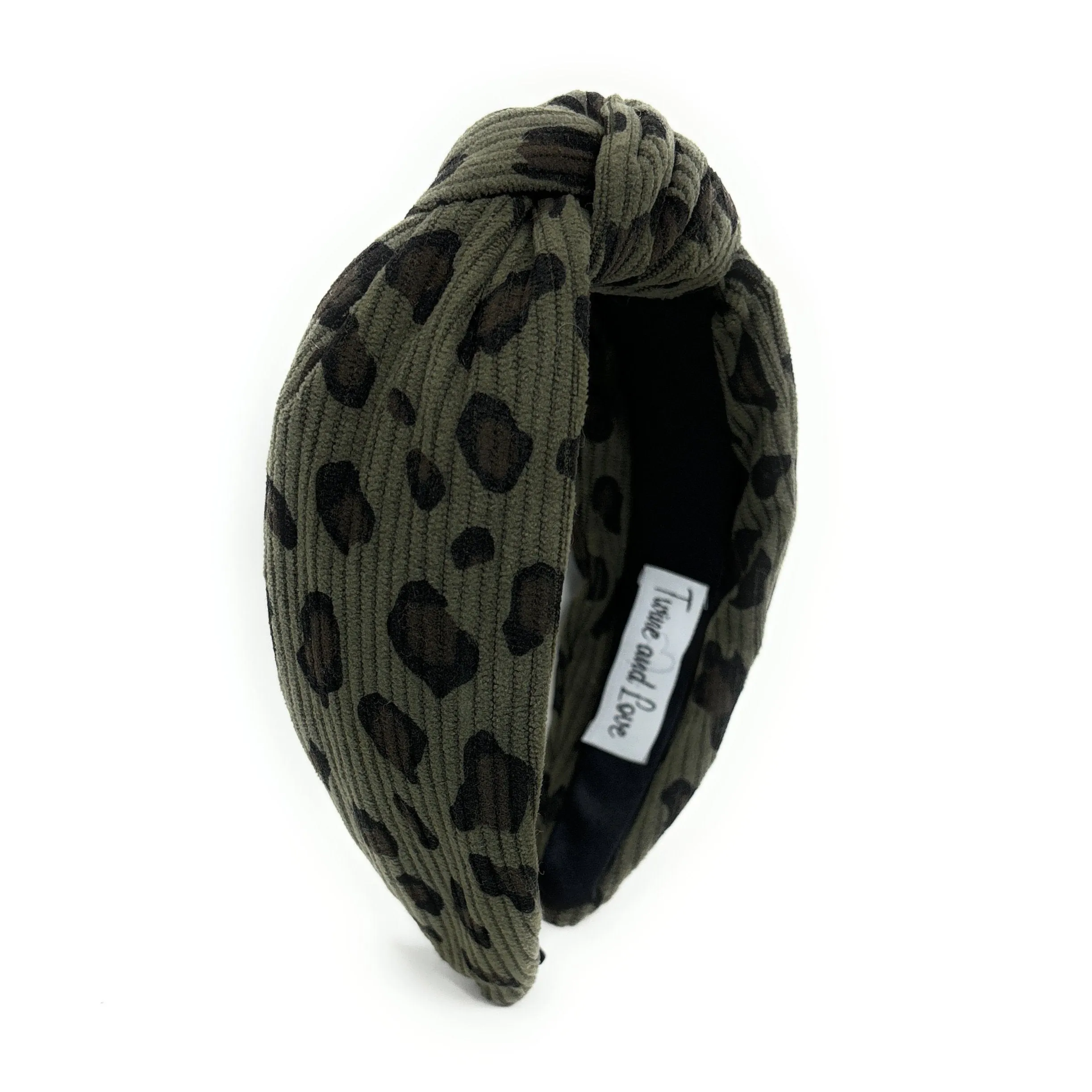 Dark Green Animal Print Knot Headband
