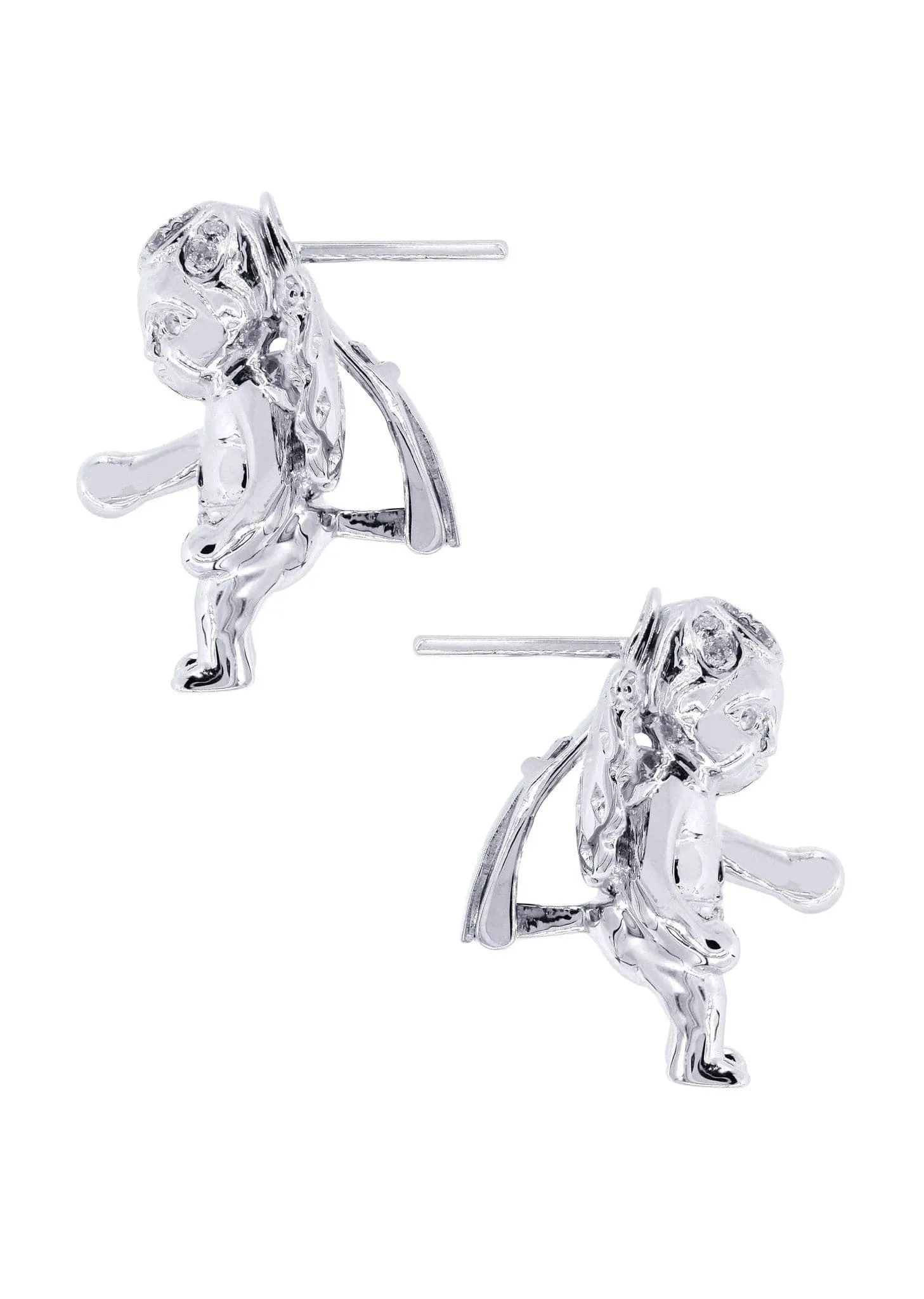 Diamond Earrings For Men |  14K White Gold  | 0.81 Carats
