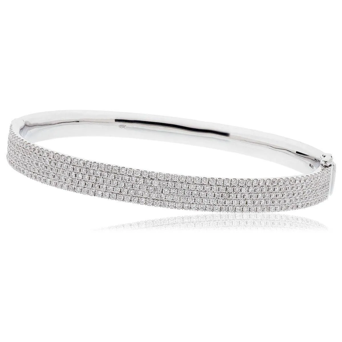 DIAMOND FLAT TOP BANGLE IN 18K WHITE GOLD