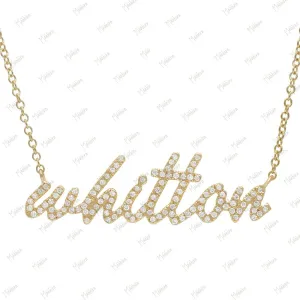 Diamond Personalized Whitton Name Necklace