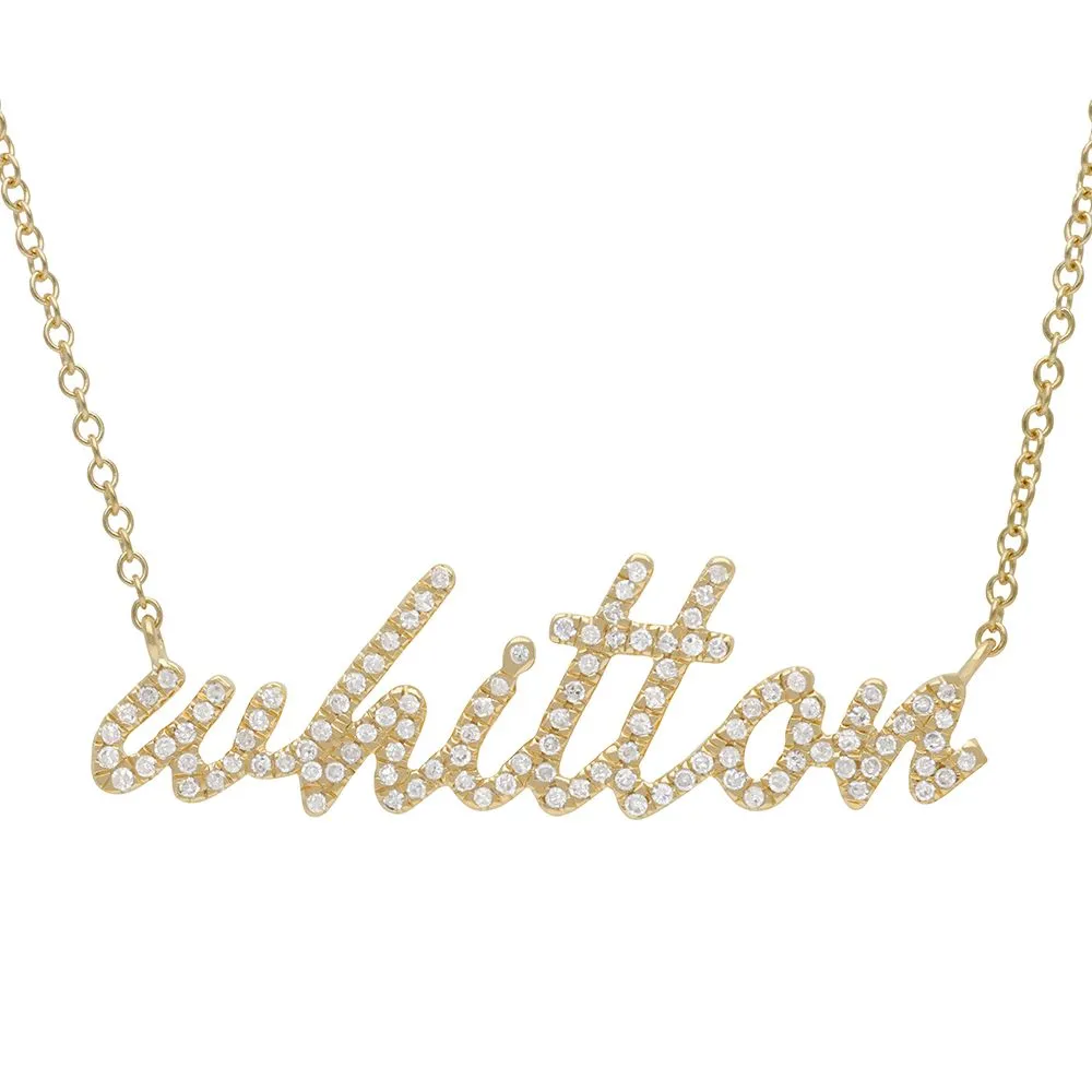Diamond Personalized Whitton Name Necklace