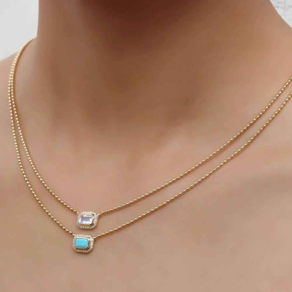 Diamond Pink Sapphire Necklace