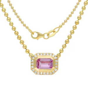 Diamond Pink Sapphire Necklace