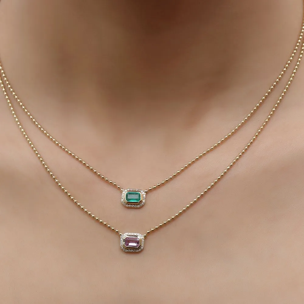Diamond Pink Sapphire Necklace