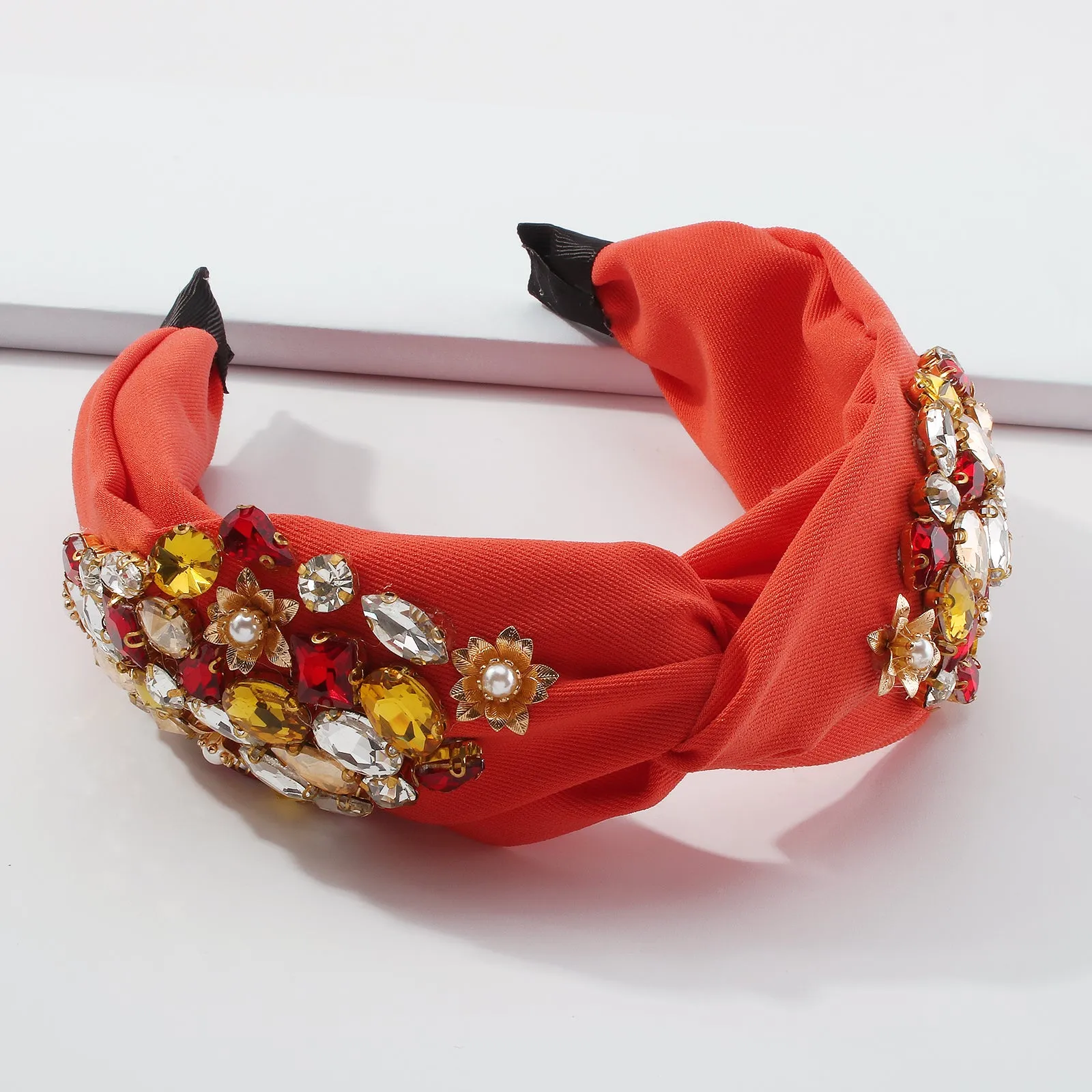 F3526 Full Rhinestone Top Knotted Headbands