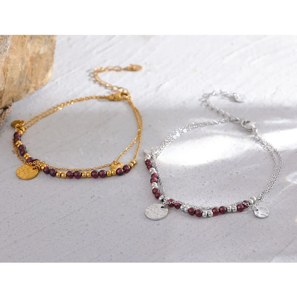 Garnet Bracelet Anklet for Passion & creativity