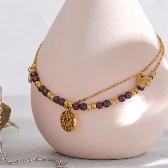 Garnet Bracelet Anklet for Passion & creativity