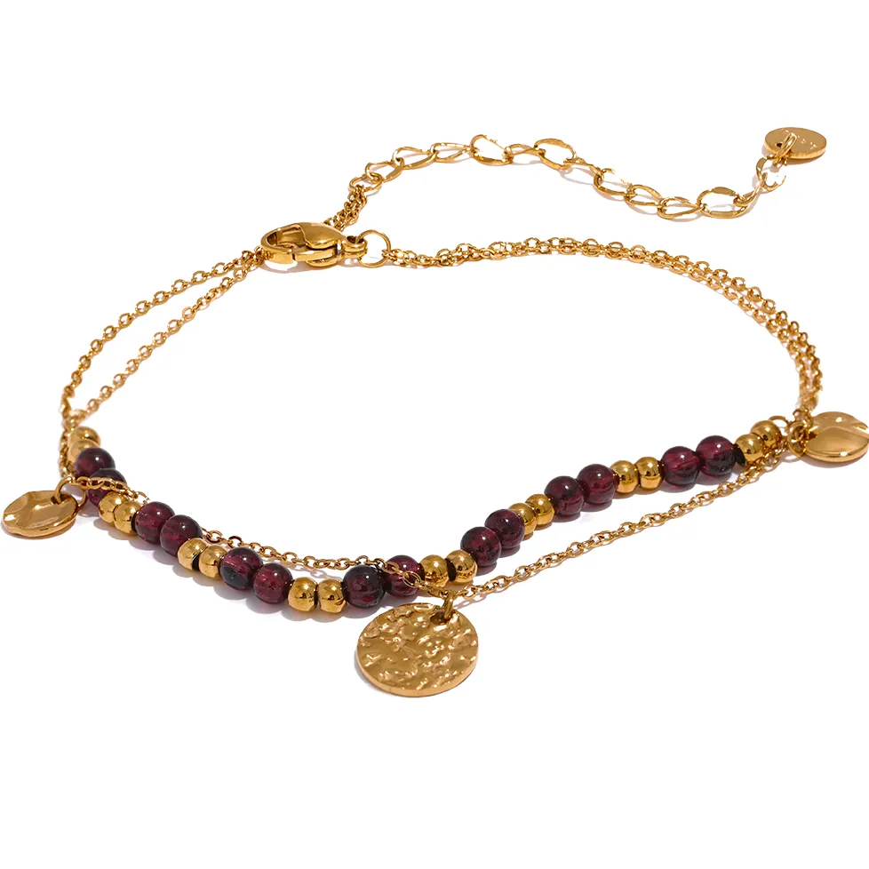 Garnet Bracelet Anklet for Passion & creativity